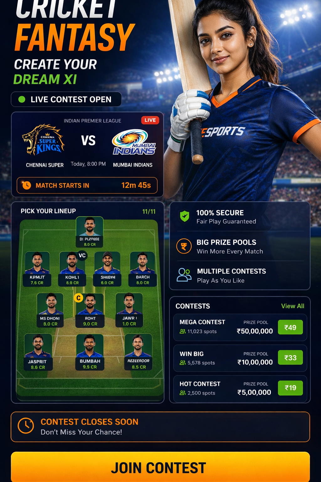 Come Cricket Zone cricket matchday visual