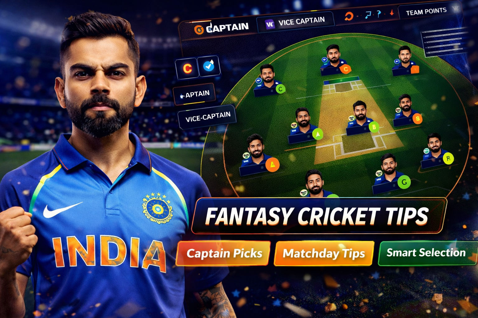 Come Cricket Zone role based fantasy cricket checklist