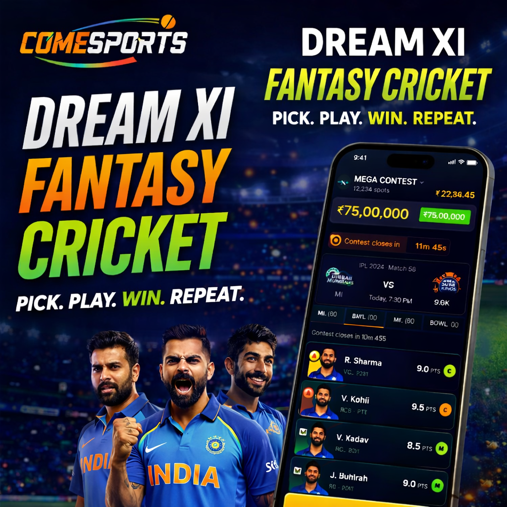 Come Cricket Zone fantasy cricket challenge visual